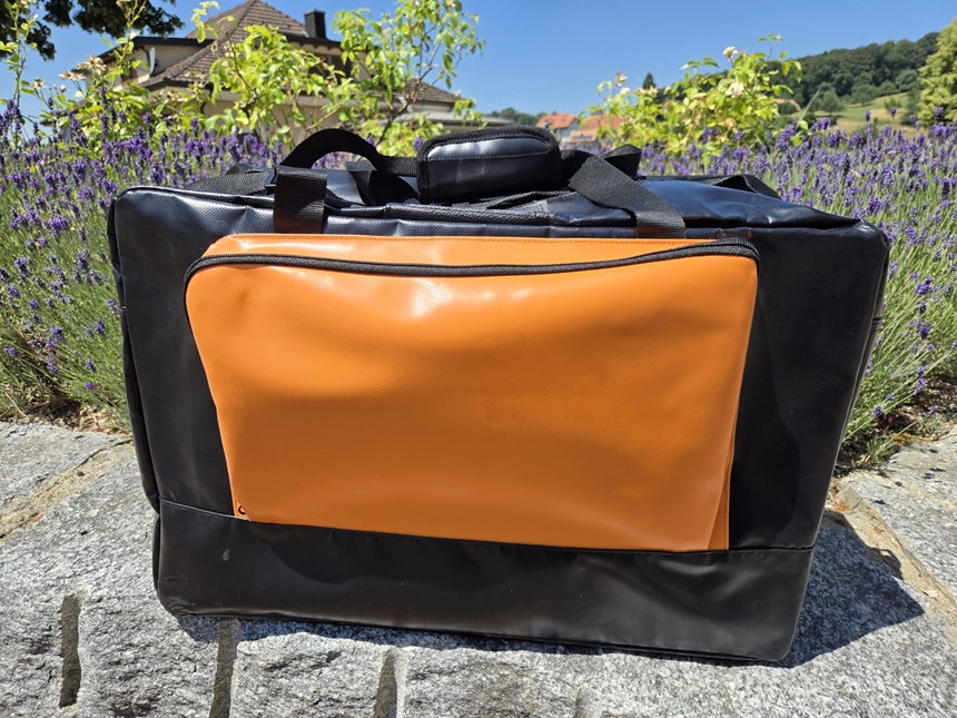 Materialtasche schwarz-orange Murer
