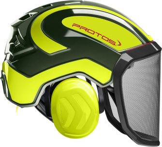 Motorsägehelm Protos Forest Visier G16 oliv-neongelb