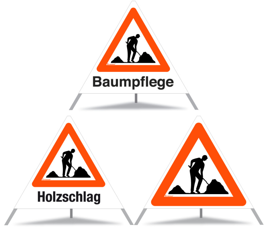 Warnfaltsignal Ersatzh&amp;#252;lle 90cm kombi, N 1)Baumpflege, 2)Holzschlag, 3)ohne Aufschrift