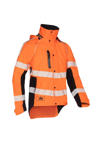 Regenjacke Keiu, leuchtorange/schwarz, HV Gr. L