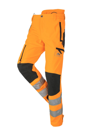 Kletterhose EN ISO 20471 HV, orange-schwarz, Regular, Gr. XL