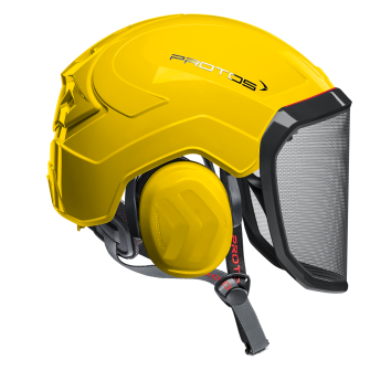 Motors&#228;gehelm Protos Arborist Visier F39, gelb