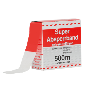 Absperrband superreissfest, rot-weiss, 500m