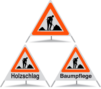 Warnfaltsignal Ersatzh&#252;lle 90cm kombi, R1 reflektierend 1)Baumpfl. 2)Holzschl. 3)ohne Aufschr.