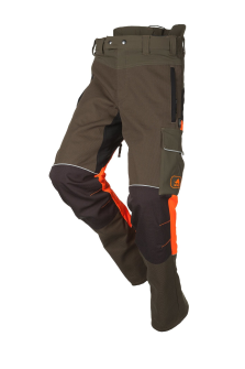 Schnittschutzhose Samourai, gr&#252;n/orange/schwarz, Kurz, Gr. L