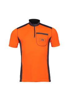 T-Shirt Kurzarm 2 Farben, leucht orange/anthr, Gr. M 