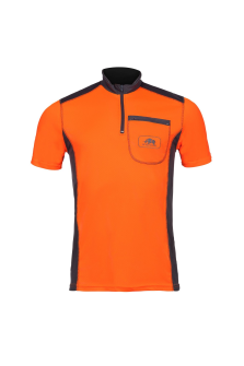 T-Shirt Kurzarm 2 Farben, leucht orange/anthr, Gr. M