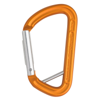 Materialkarabiner Mini D orange mit Steg