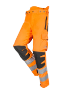 Schnittschutzhose HV, orange/schwarz, Kurz, Gr. S 