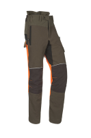 Schnittschutzhose Samourai, kakigr&#252;n/orange, Kurz, Gr. L 