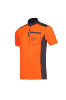 T-Shirt Kurzarm 2 Farben, leucht orange/anthr, Gr. M 