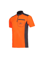 T-Shirt Kurzarm 2 Farben, leucht orange/anthr, Gr. M