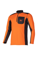 T-Shirt Langarm 2 Farben, leucht orange/anthr, Gr. M 